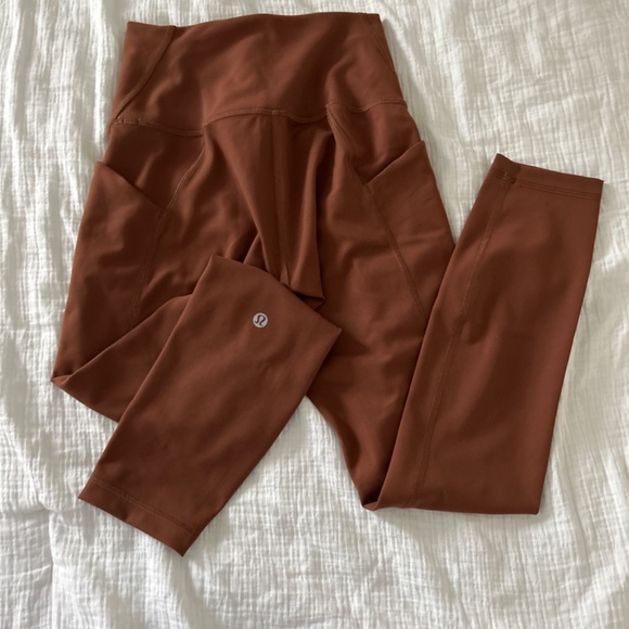 Brown lululemon leggings with side pockets - Picture 2 of 5